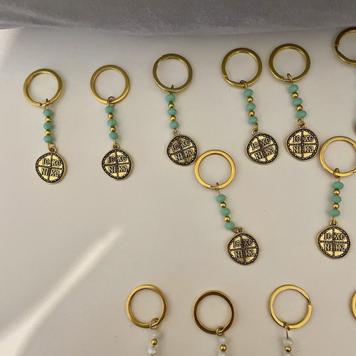 Keychains with Konstantinato and beads, pack of 23 new