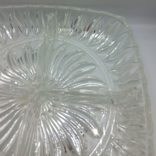 Vintage glass serving platter like new with four compartments