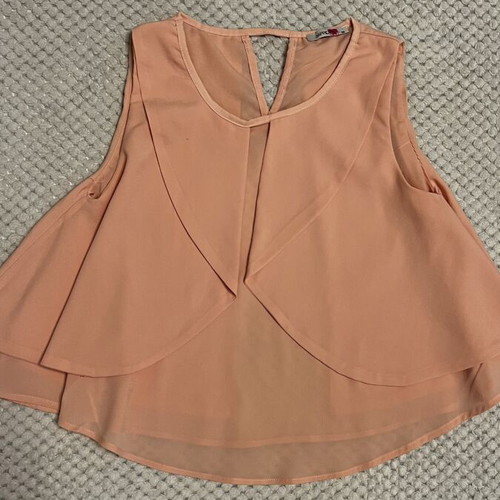 Pink Woman sleeveless shirt and airy blouse like new, pink and yellow