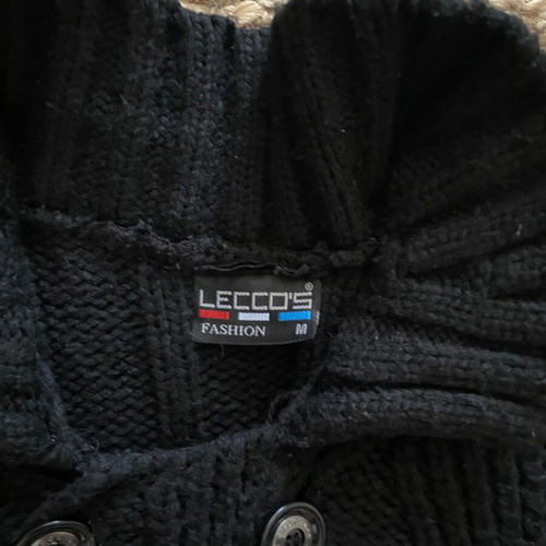 Woolen men's cardigan black used with hood size M