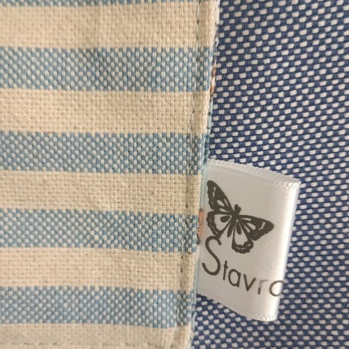 Handmade shoulder bag new, cotton fabric with striped and denim design