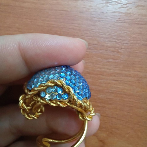 Handmade ring used, two-tone Marguerite