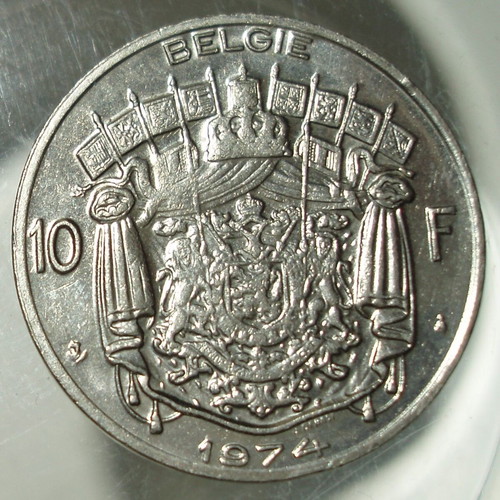 10 Francs coin used, lot of 3 pieces 1971-1975