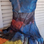 Dress Aventures des Toiles with artistic abstract print like new, XL