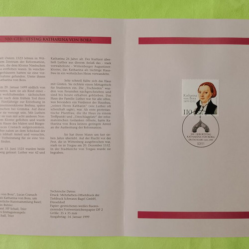 German stamp 1999 with Bonn first day cover