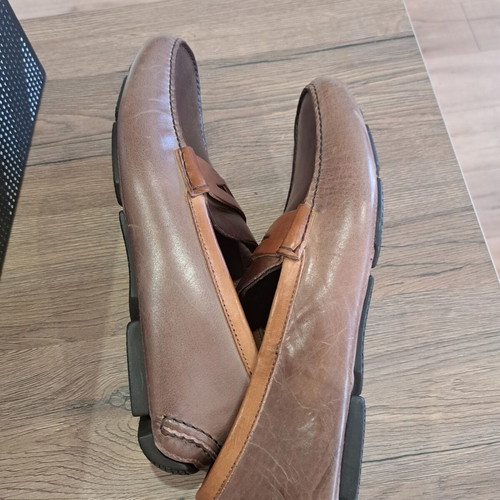 Fratelli Rossetti men's leather moccasins new, brown, size 42