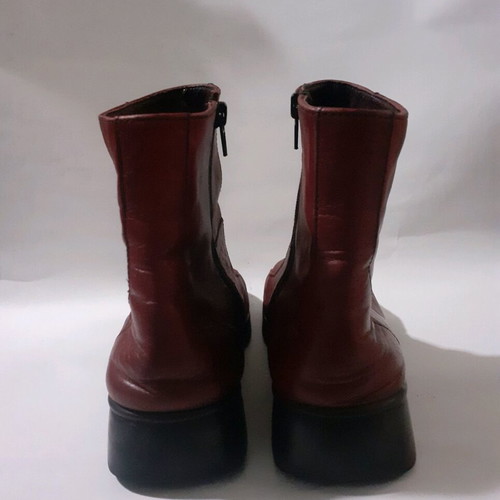 Leather ankle boots used, red, size 40, Smooth by Studio Viokon