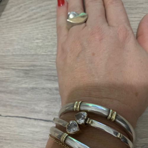 Ring silver gold 925 and 585, size 54