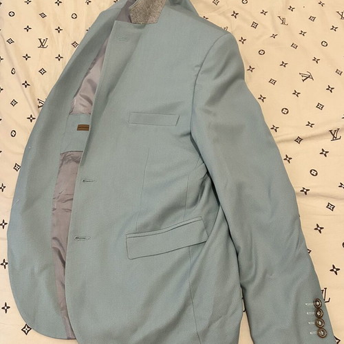Men's Wedding Suit like new, turquoise, size L