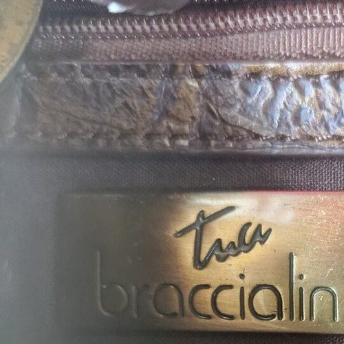 Braccialini shoulder bag boho style used, beige and brown
