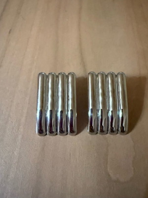Rectangular silver earrings with grooves new