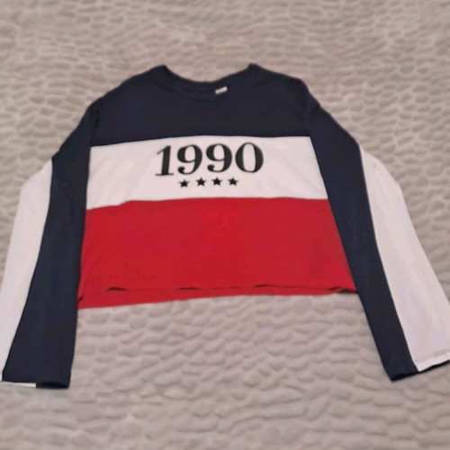 H&M long-sleeve blouse multicolored like new