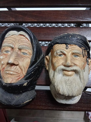 Ζευγάρι Κρητών μεταχειρισμένο, βίνταζ επιτοίχιο διακοσμητικό