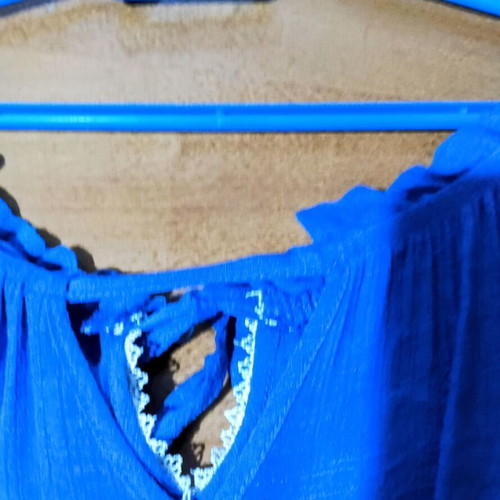 Dina blue shirt tunic XL new with sleeve design