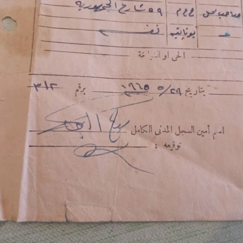 Birth certificate of Greek Egyptians 1965 used, historical collectible