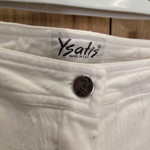 Ysatis Cropped Denim Pants like new, white, waist 32cm