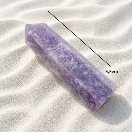 Decorative desk obelisk with lepidolite stone