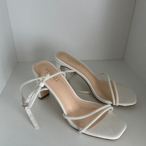 Verali white sandals size 38 with pearl straps
