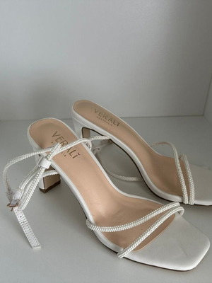 Verali white sandals size 38 with pearl straps