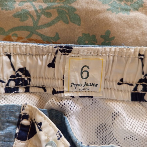 Pepe Jeans London swimwear for 6 years old, used, white and blue