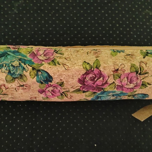 Cork Makeup Bag new, pink and brown, from Spain