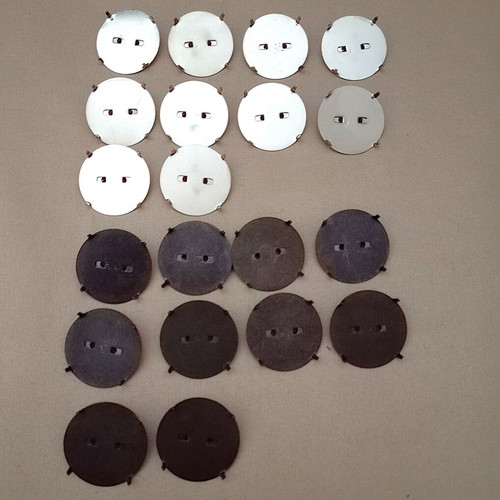 Metal pin bases like new, pack of 20 pieces, bronze and silver