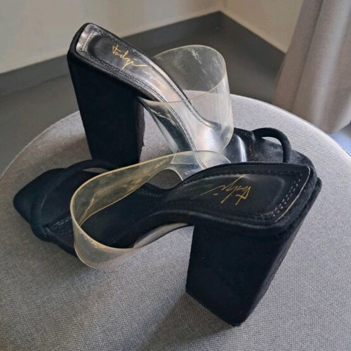Sergio Todzi black mule with thick heel size 36 like new
