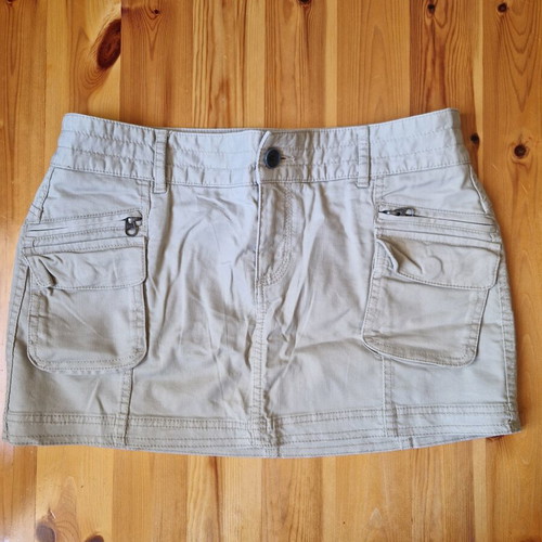 Beige mini denim skirt Benetton like new, size S