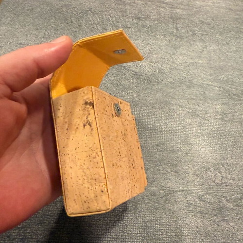 Cigarette case new, made of cork