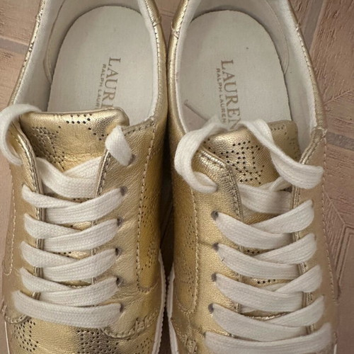 Ralph Lauren women's athletic shoe used, gold, size 37