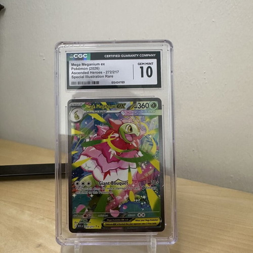 Mega Meganium Ex 272/217 SIR CGC Gem Mint 10 Pokemon card 2026 Ascended Heroes