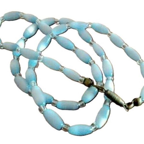 Vintage necklace with blue beads used, length 40 cm