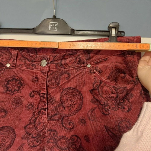 Gina Benotti corduroy pants with patterns, burgundy, size L