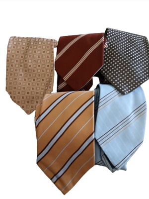 Silk branded ties used, pack of 5 plus 1 gift