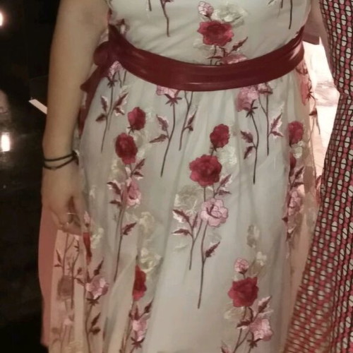 Floral dress Shine 2gether like new, adjustable medium to large