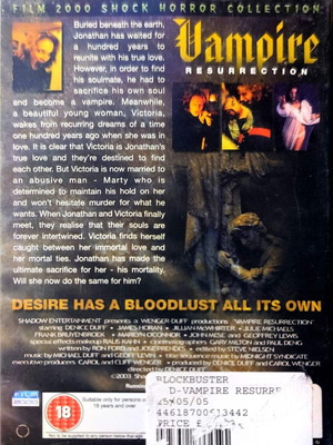 DVD VAMPIRE RESURRECTION HORROR MOVIE WITH DENICE DUFF