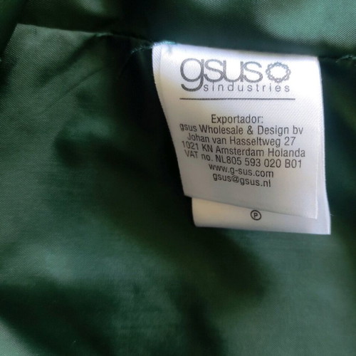 GSUS Sindustries green wool coat like new with viking pattern size M