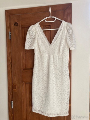 Lace dress white knee-length like new