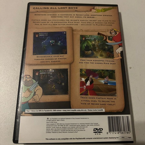 Peter Pan PlayStation 2 case and manual like new without cd