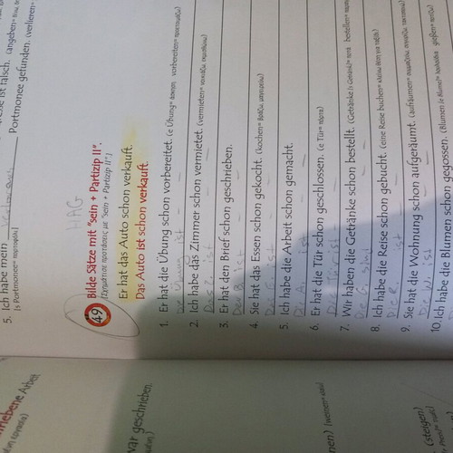 German language books used with notes