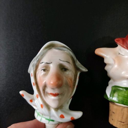 Porcelain corks set of 2, likely German from 1930s