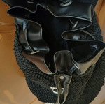 Knitted bag used black backpack