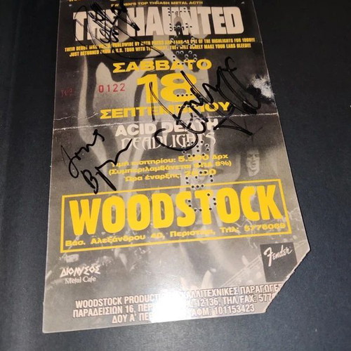 The Haunted ticket used, autographed, Woodstock September 18 1999