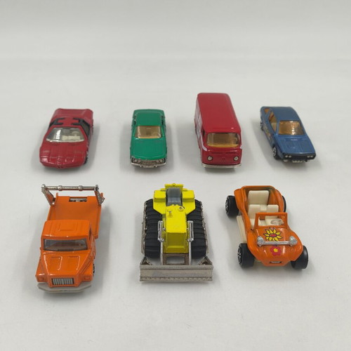 Majorette vintage toy cars used, set of 7