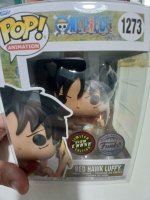 Funko Pop Monkey D. Luffy Red Hawk Limited Glow Chase new