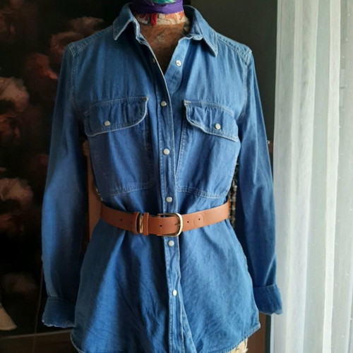 Women's denim shirt with long sleeves used