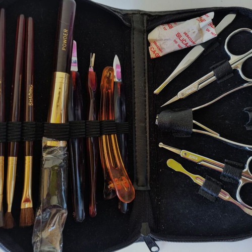 Complete Manicure and Makeup Set in Black Riopan Case