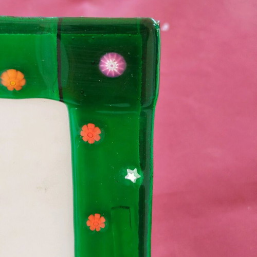Murano frame green with daisies new