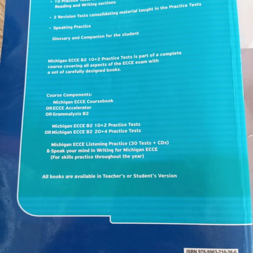 Michigan Ecce B2 10+2 practice tests used