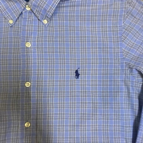 Ralph Lauren Oxford Blue White Blocked Long Sleeve Shirt, M